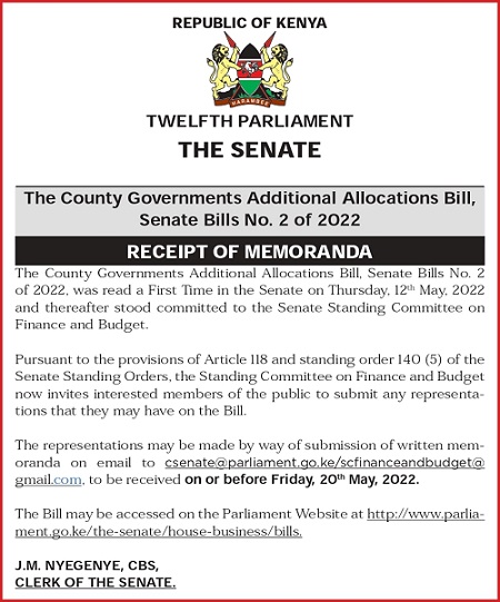 County Additional Allocation Bill, 2022