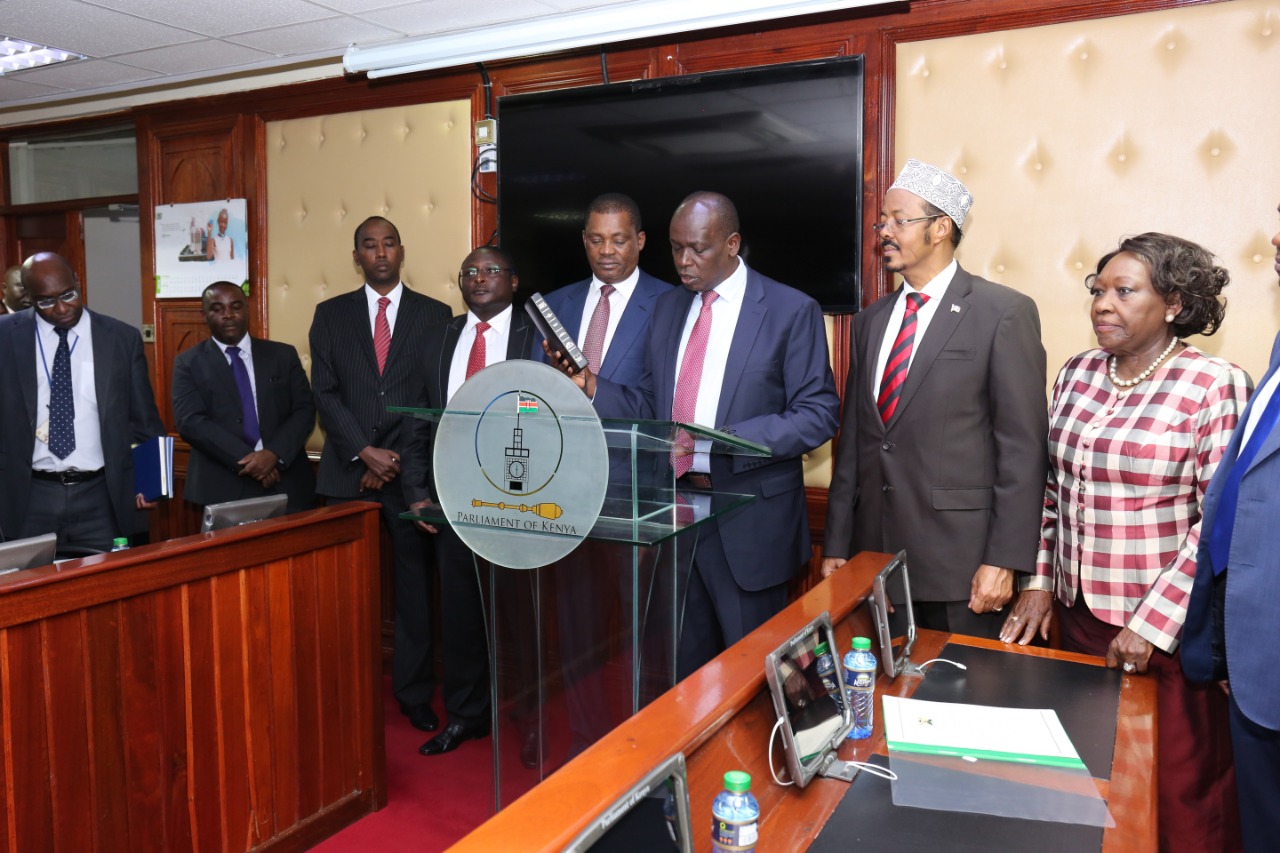 Hon. Samuel Chepkonga Sworn in as a Member of the Parliamentary Service Commission.