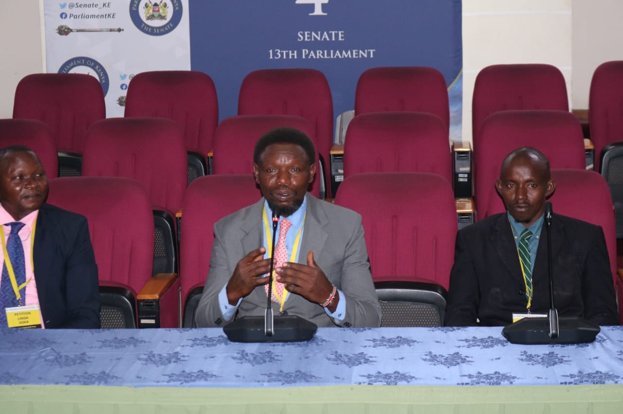 PETITIONERS FOR LINDA SOKA TAPPING INTO KSHS. 302 BILLION FOOTBALL FUND APPEARS BEFORE SENATE COMMITTEE.