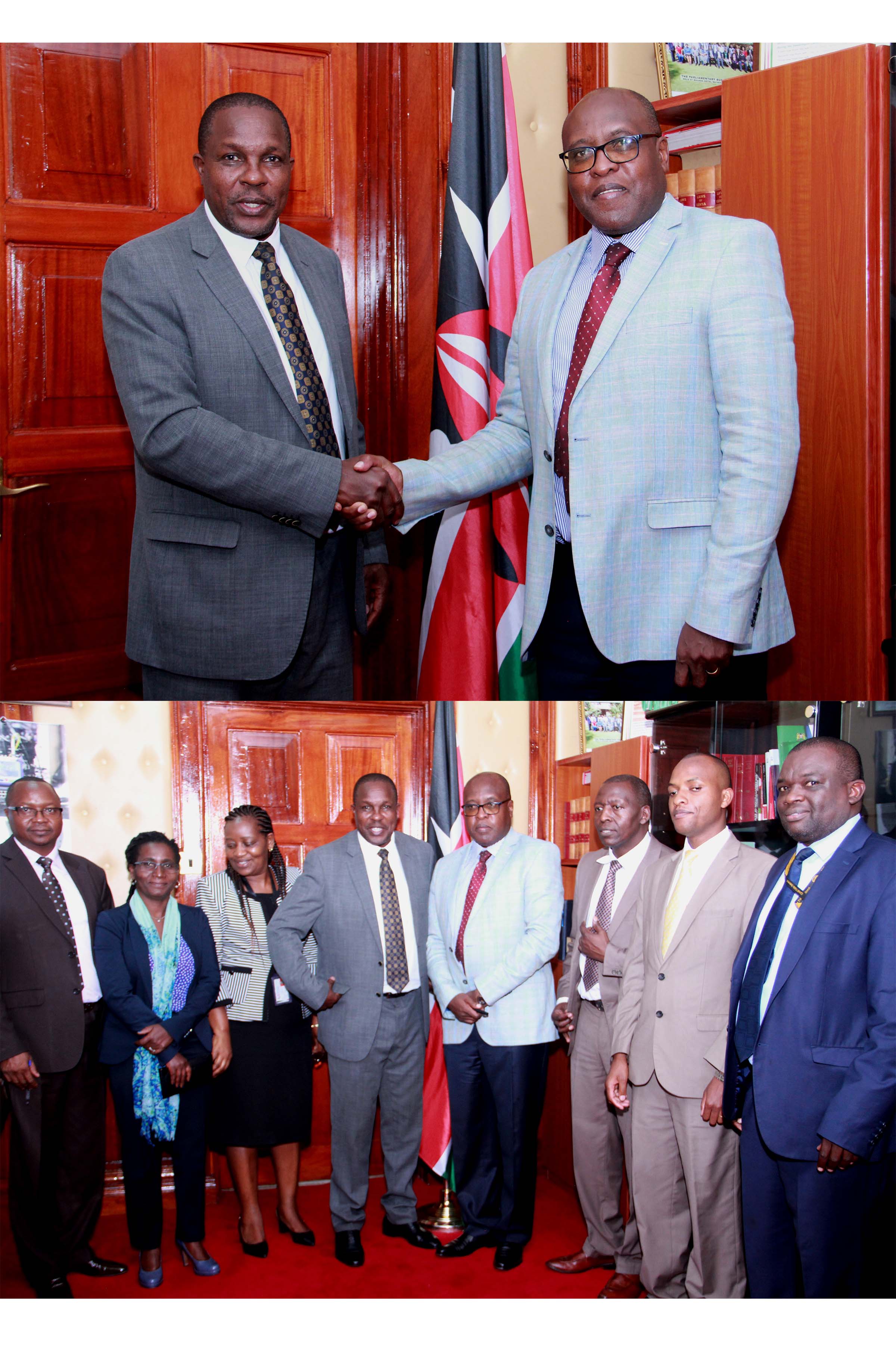 Officers from the Kenya Revenue Authoring Paying a courtesy call to the Clerk of the National Assembly