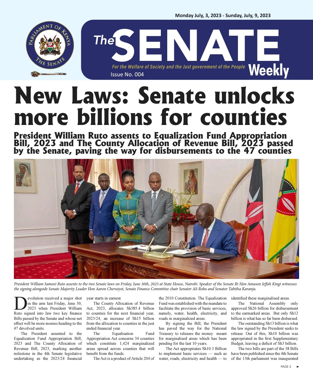 THE SENATE WEEKLY: Issue No.004