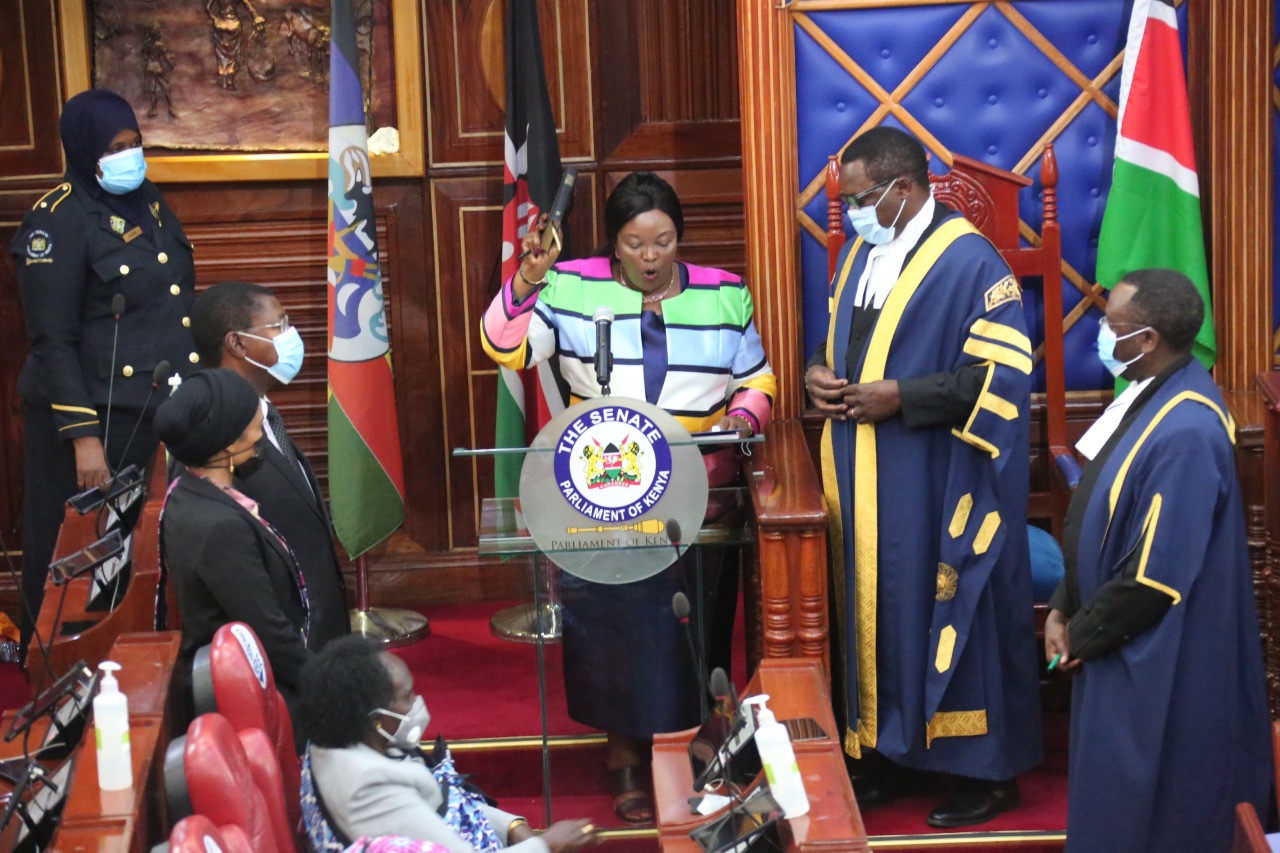 Senator Kavindu Muthama takes Oath of Office