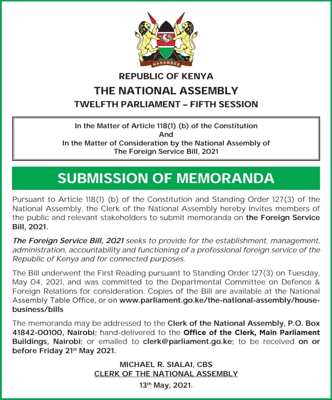 SUBMISSION OF MEMORANDA