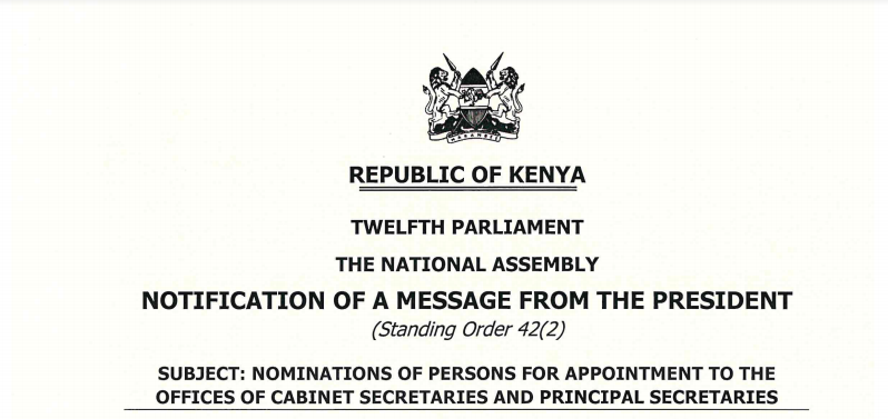 Notification of CS and PS nominees 2020