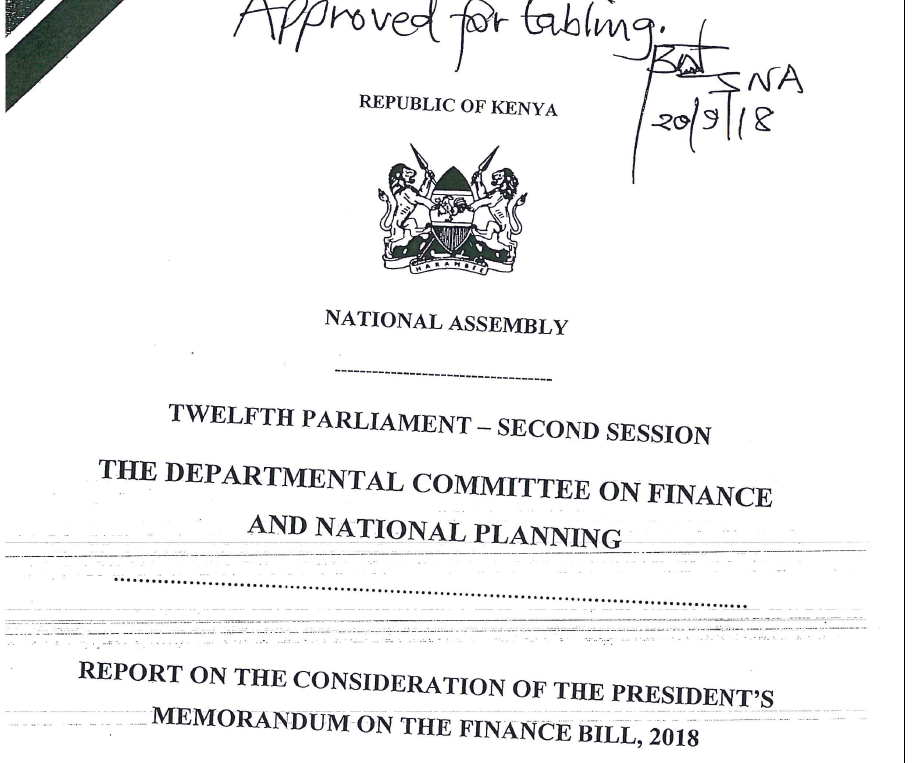 President's Memorandum On The Finance Bill, 2018