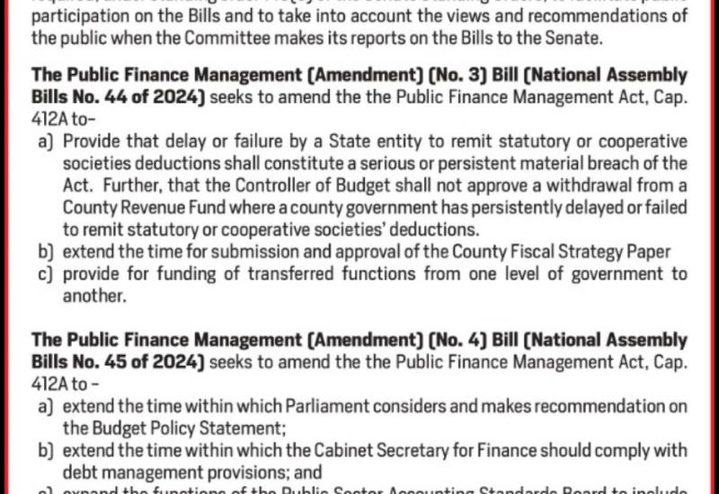 INVITATION FOR SUBMISSION OF MEMORANDA: