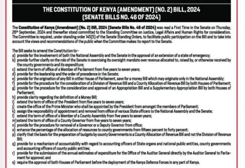 Have your say! The Constitution of Kenya (Amendment) Bill 2024 is here, and it’s time for public participation! 