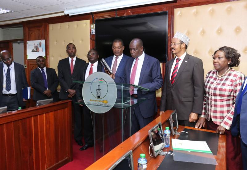 Hon. Samuel Chepkonga Sworn in as a Member of the Parliamentary Service Commission.