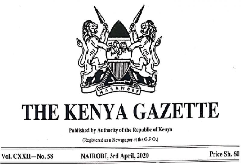 GAZETTE NOTICE FOR SPECIAL SITTING
