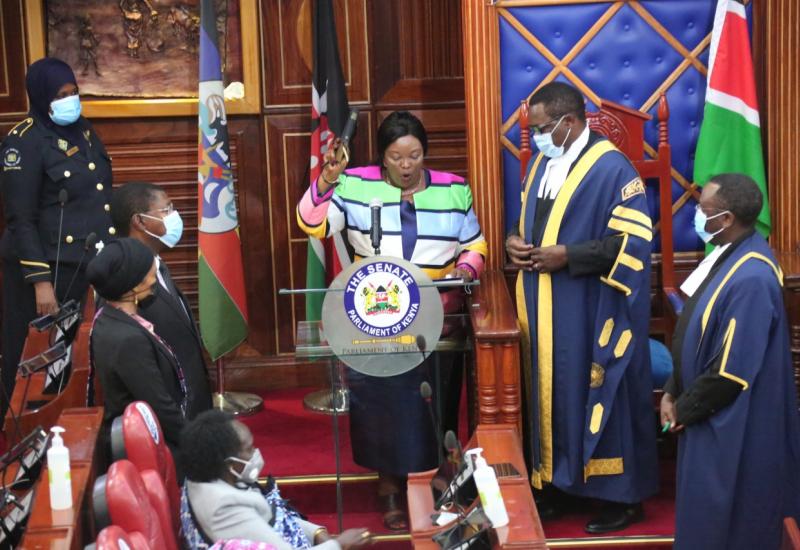 Senator Kavindu Muthama takes Oath of Office
