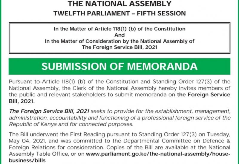 SUBMISSION OF MEMORANDA