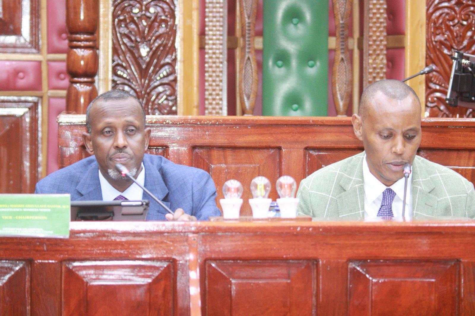 Defence Committee Chair, Hon. Nelson Koech and Vice Chair, Hon. Bashir Abdullahi