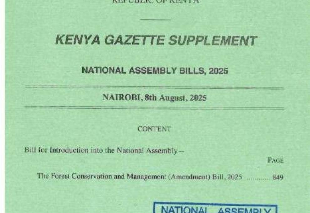 Forest Conservation and Management (Amendment) Bill (National Assembly Bill No. 38 of 2025)
