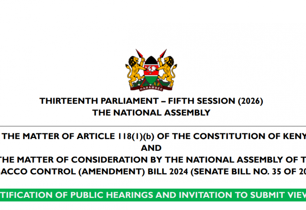 NOTIFICATION OF PUBLIC HEARINGS AND INVITATION TO SUBMIT VIEWS