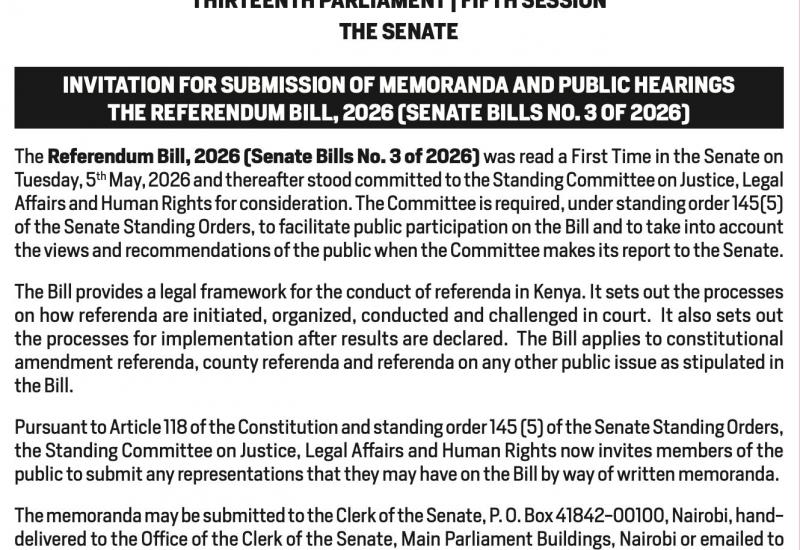 INVITATION FOR SUBMISSION OF MEMORANDA 