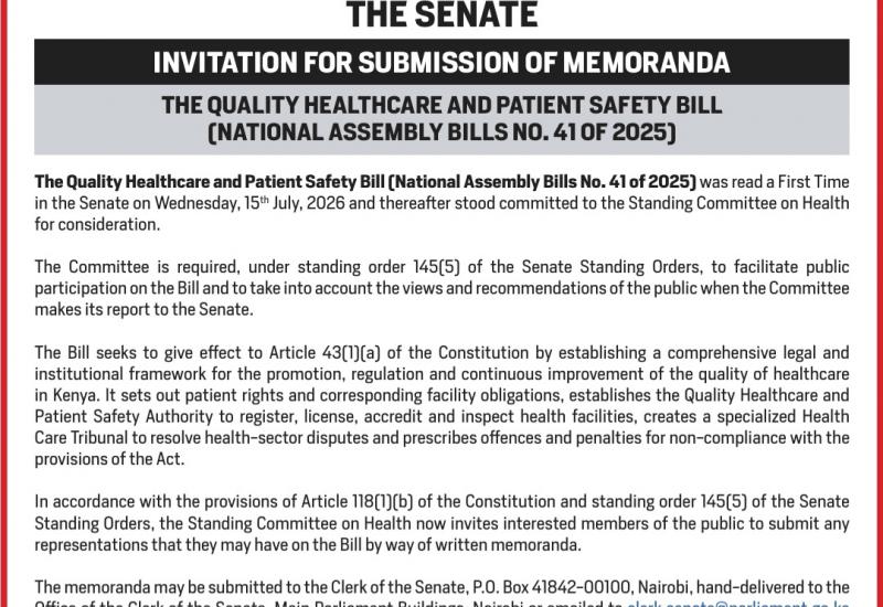 INVITATION FOR SUBMISSION OF MEMORANDA 