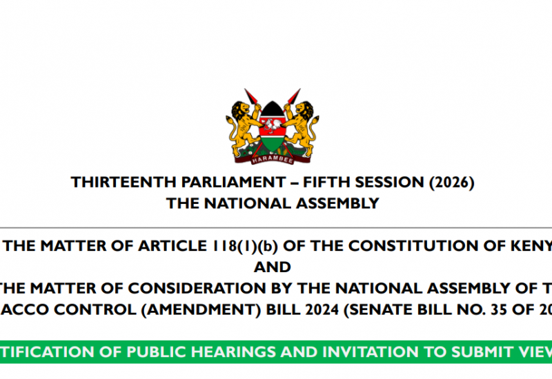 NOTIFICATION OF PUBLIC HEARINGS AND INVITATION TO SUBMIT VIEWS