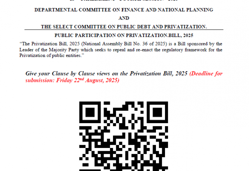 SCAN THE QR CODE FOR PUBLIC PARTICIPATION ON PRIVATIZATION.BILL, 2025  